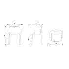 Matsalsstol i tyg och metall Tillverkad i Italien 2 delar - Sangria Viadurini