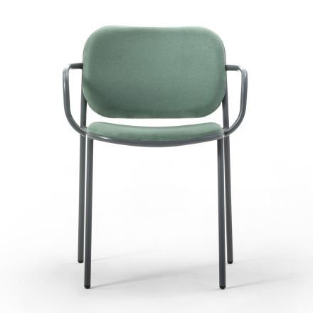 Matsalsstol i tyg och metall Tillverkad i Italien 2 delar - Sangria Viadurini