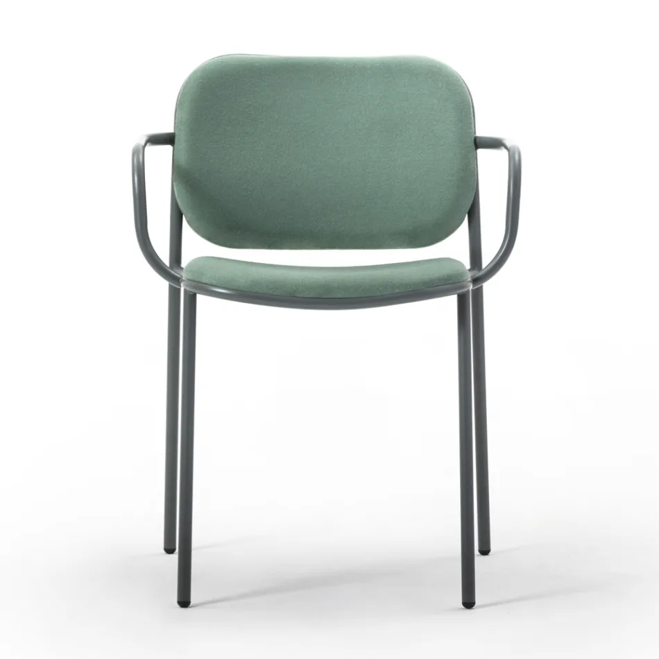 Matsalsstol i tyg och metall Tillverkad i Italien 2 delar - Sangria Viadurini