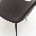 Modern matsalsstol i konstläder och svartmetall, 4 delar - Pocolo Viadurini