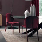 Matsalsstol klädd i sammet Made in Italy 4 delar - Victory Viadurini