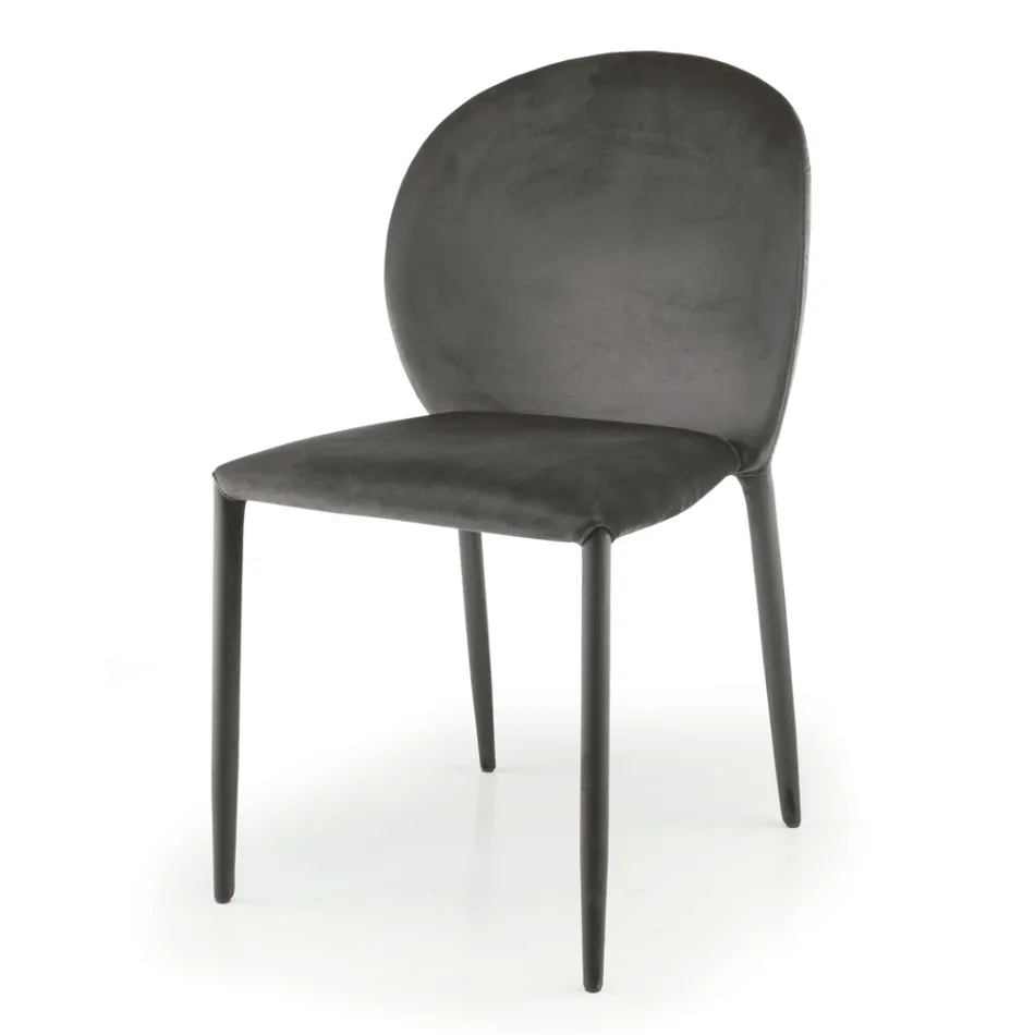 Matsalsstol klädd i sammet Made in Italy 4 delar - Victory Viadurini