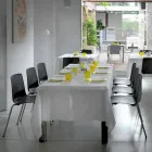 Tillverkad i Italien Metall- och polypropylen Matsalstol, 4 delar - Carlita Viadurini