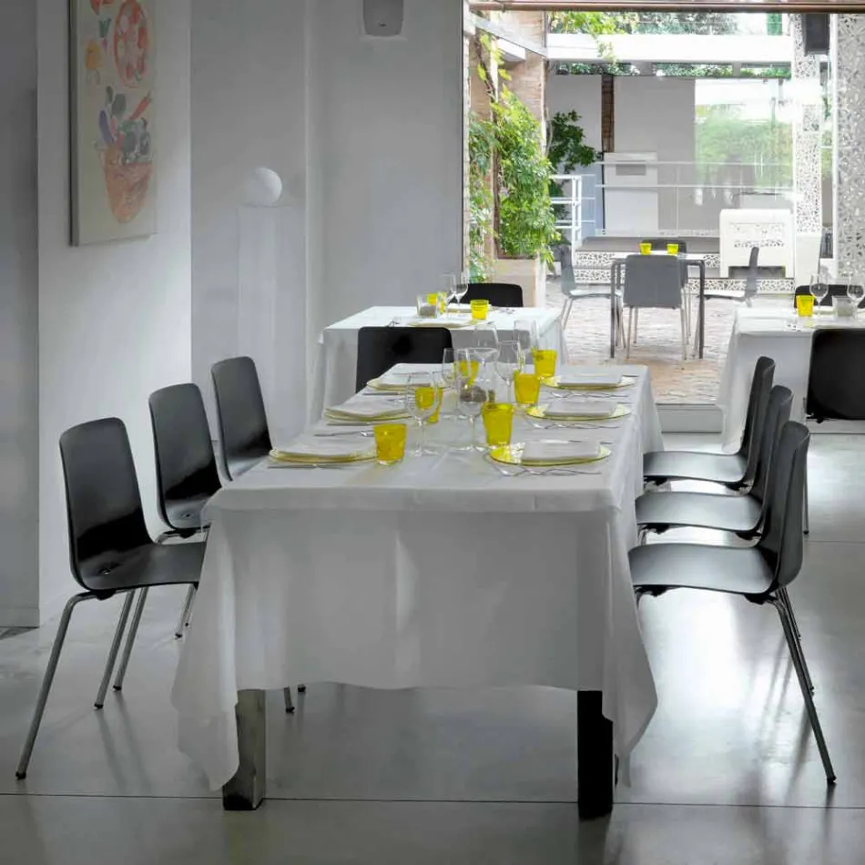 Tillverkad i Italien Metall- och polypropylen Matsalstol, 4 delar - Carlita Viadurini