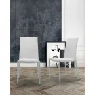 Stapelbar vardagsrumsstol, vadderad och klädd i ekologiskt läder – Monamour Viadurini