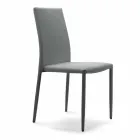 Stapelbar vardagsrumsstol, vadderad och klädd i ekologiskt läder – Monamour Viadurini