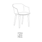 Vardagsrumsstol i trä och polypropen Tillverkad i Italien, 4 delar - Marbella Viadurini