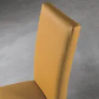 Vardagsrumsstol i trä och sätesdesign i ekologisk läder Tillverkad i Italien - Agostina Viadurini