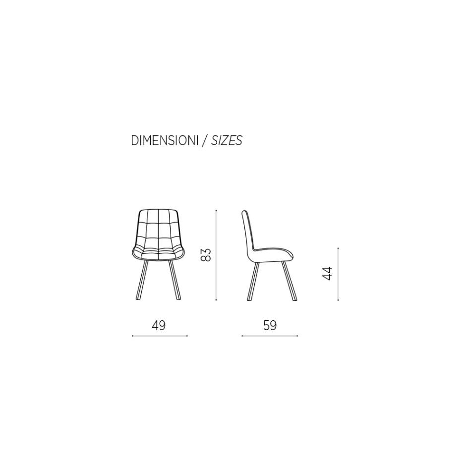 Vardagsrumsstol i tyg klädd med rutmönster 4 delar - Raggia Viadurini