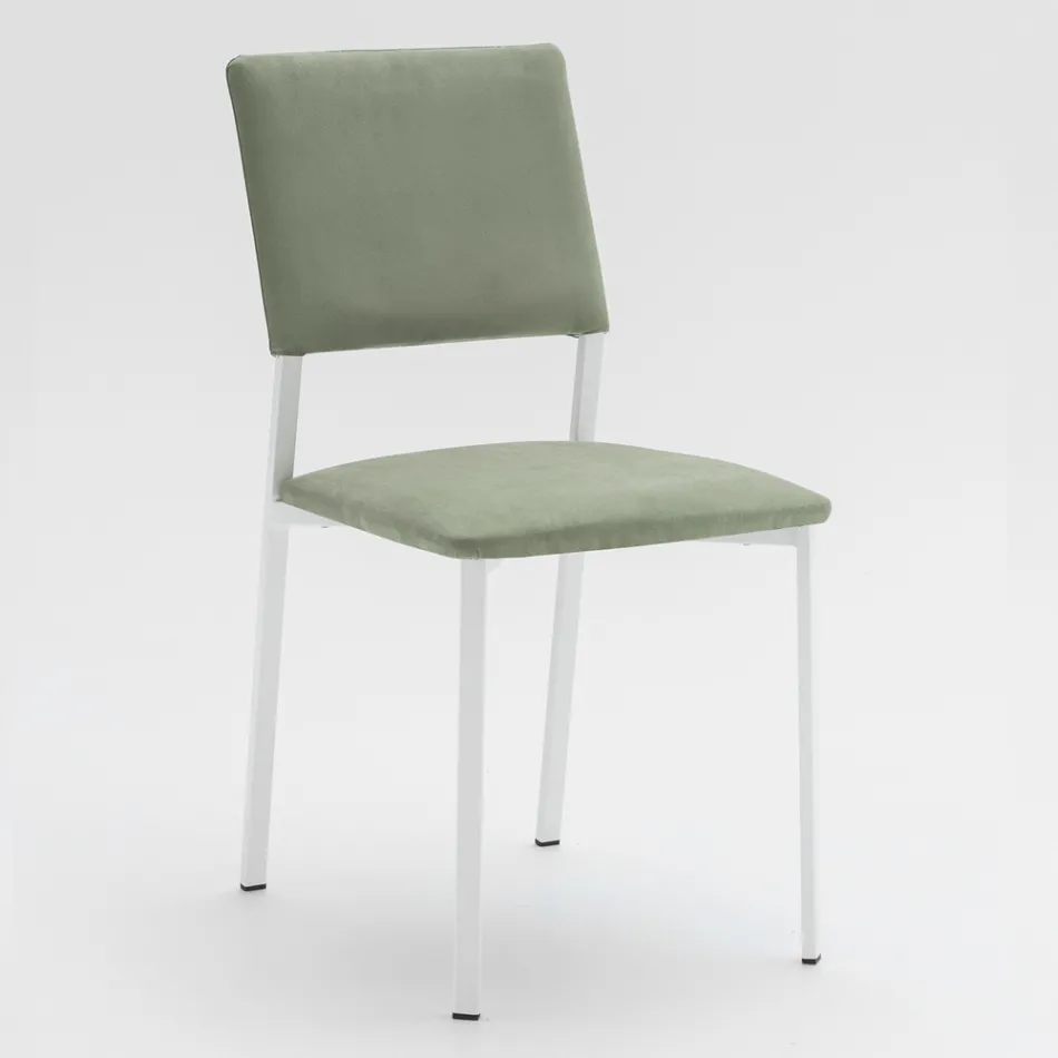 Vardagsstol i metall och mikrofibersits tillverkad i Italien, 2 delar - Fabiola Viadurini