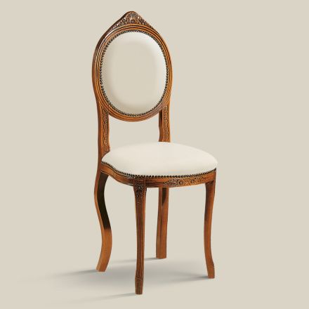 Klassisk stil stol i stoppat valnötsträ tillverkad i Italien - elegant Viadurini