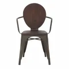 Industriell stol i modern design i järn och trä, 2 delar - Delia Viadurini