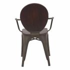 Industriell stol i modern design i järn och trä, 2 delar - Delia Viadurini