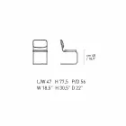 Kontorsstol i läder med struktur i förkromat stål tillverkad i Italien - Octant Viadurini