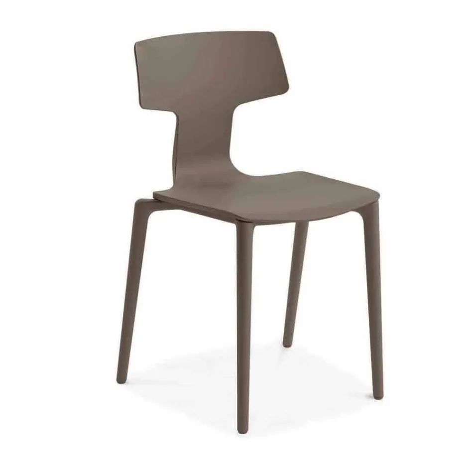 Stapelbara polypropylenstolar utomhus tillverkade i Italien, 4 delar - Claribel Viadurini