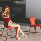 Stapelbara designträdgårdsstolar i polypropen 4 stycken - Love av Vondom Viadurini