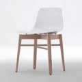 Modern design 2 stycken stolar i ek och vit plast - Langoustine