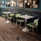 Tillverkad i Italien Trä- och polypropen matstolar, 2 delar - klöver Viadurini