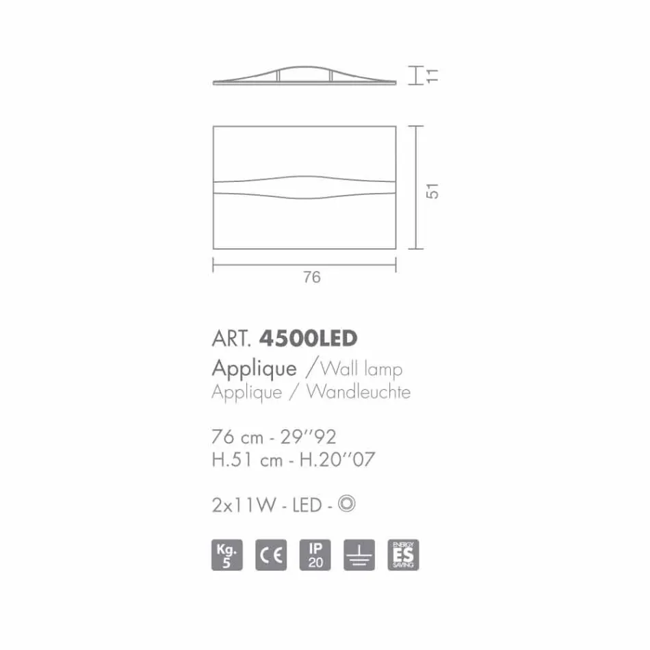 Selene Art &amp; Light applikationer med handgjorda texture paneler Viadurini