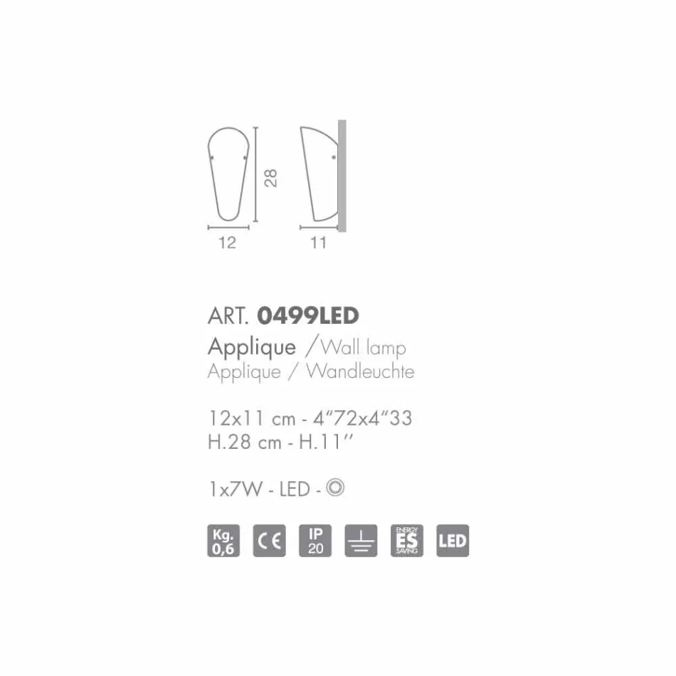 Selene Bloom applikationer glas handgjorda i Italien 12x11 H28cm Viadurini