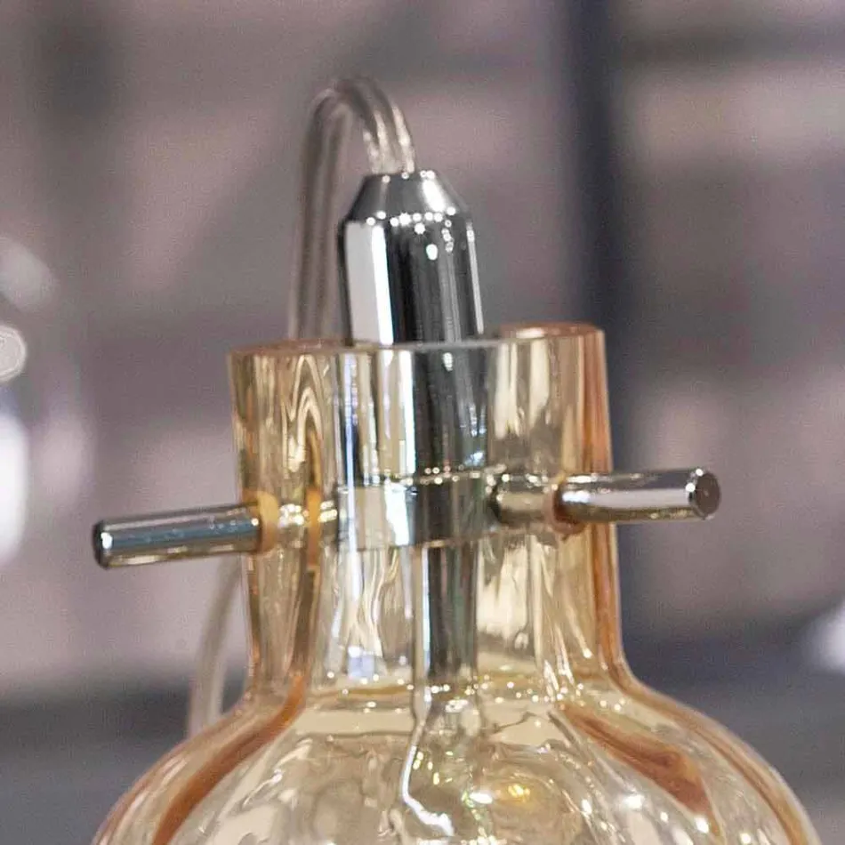 Selene bossanova bordslampa Ø10 H 26cm i bärnstensfärgade blåst glas Viadurini