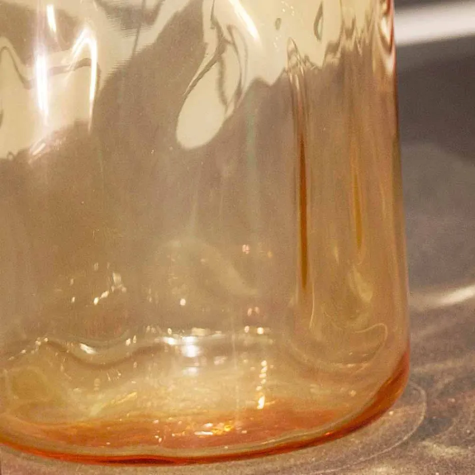 Selene bossanova bordslampa Ø10 H 26cm i bärnstensfärgade blåst glas Viadurini