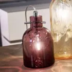 Selene Bossa Nova bordslampa Ø11 H16cm, blåst glas ametist Viadurini