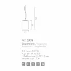 Selene Domino taklampa blåst Ø21 H 27/140 cm glas Viadurini