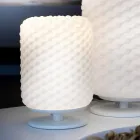 Selene Domino bordslampa Ø15 H22cm, blåst glas handgjorda Viadurini