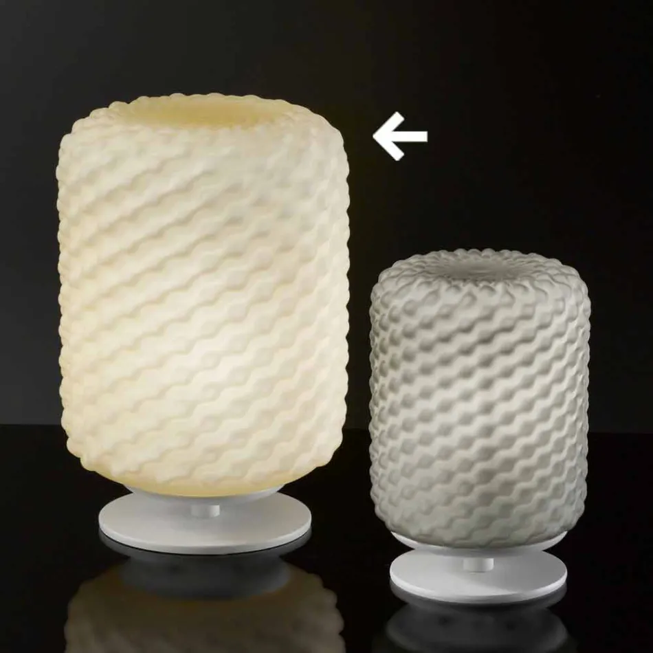 Selene Domino bordslampa Ø21 H30cm, blåst glas tillverkad i Italien Viadurini