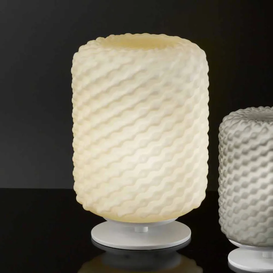 Selene Domino bordslampa Ø21 H30cm, blåst glas tillverkad i Italien Viadurini