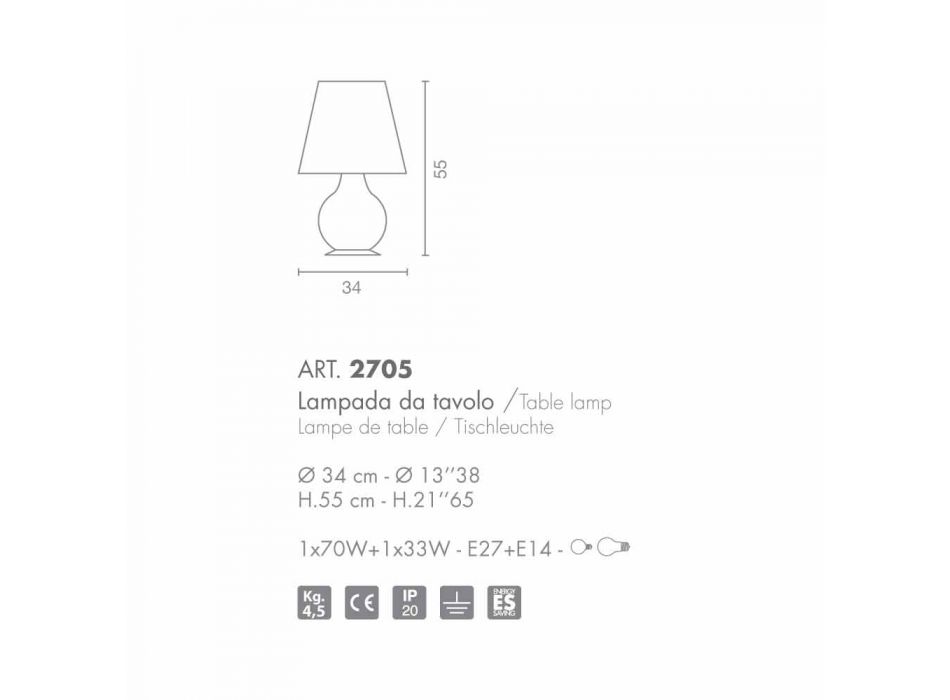 Selene evigt bordslampa i vitt blåst glas O34 H 55cm Viadurini