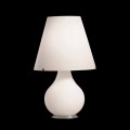 Selene evigt bordslampa i vitt blåst glas O34 H 55cm