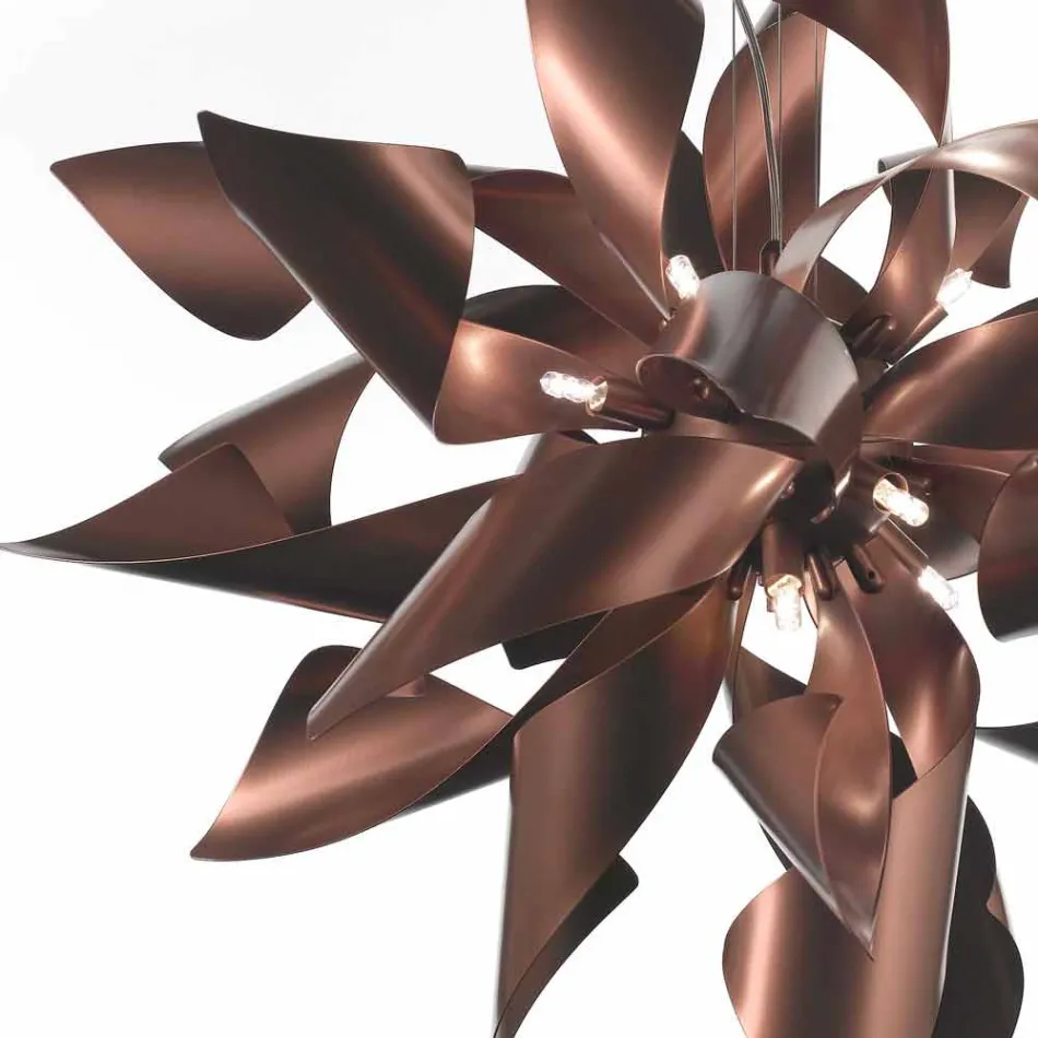 Selene Ginger lampda till metall suspensionen framställd i Italien Ø80 H200cm Viadurini