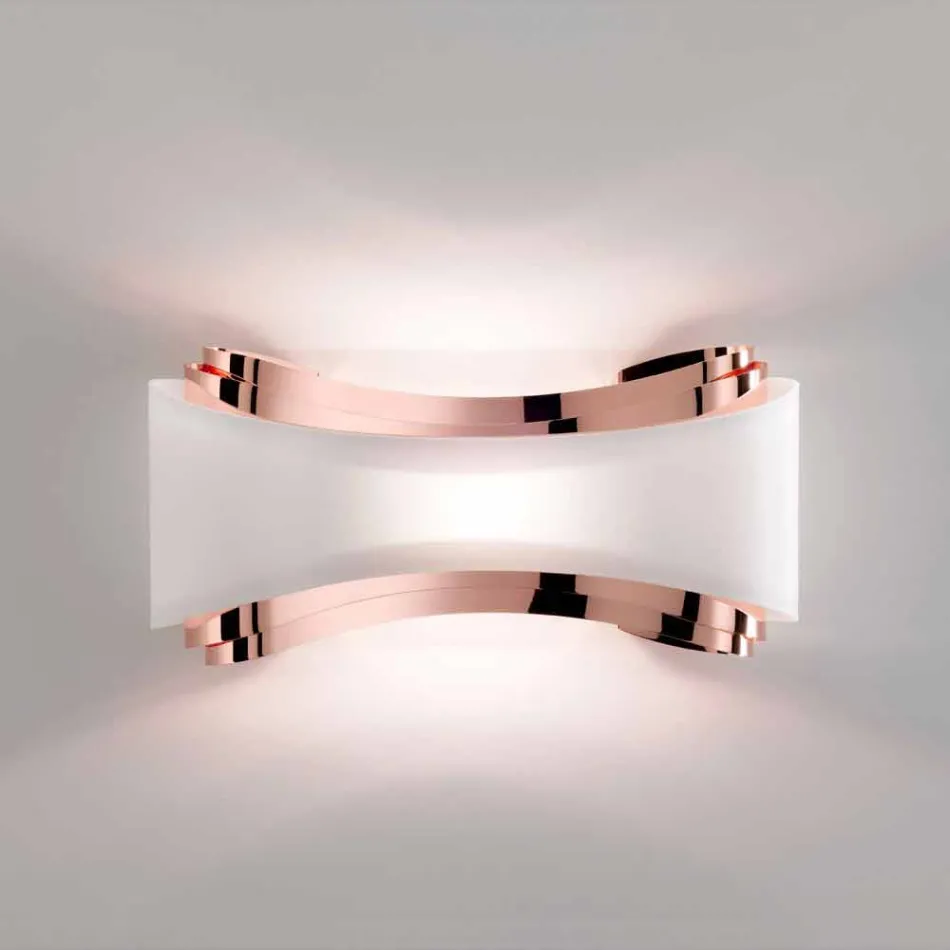 Selene Ionica APPLIQUE 32x10 H16cm stål och glas som gjorts i Italien Viadurini