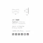 Selene Ionica APPLIQUE 32x10 H16cm stål och glas som gjorts i Italien Viadurini