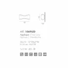 Selene Ionica APPLIQUE 32x10 H16cm stål och glas som gjorts i Italien Viadurini