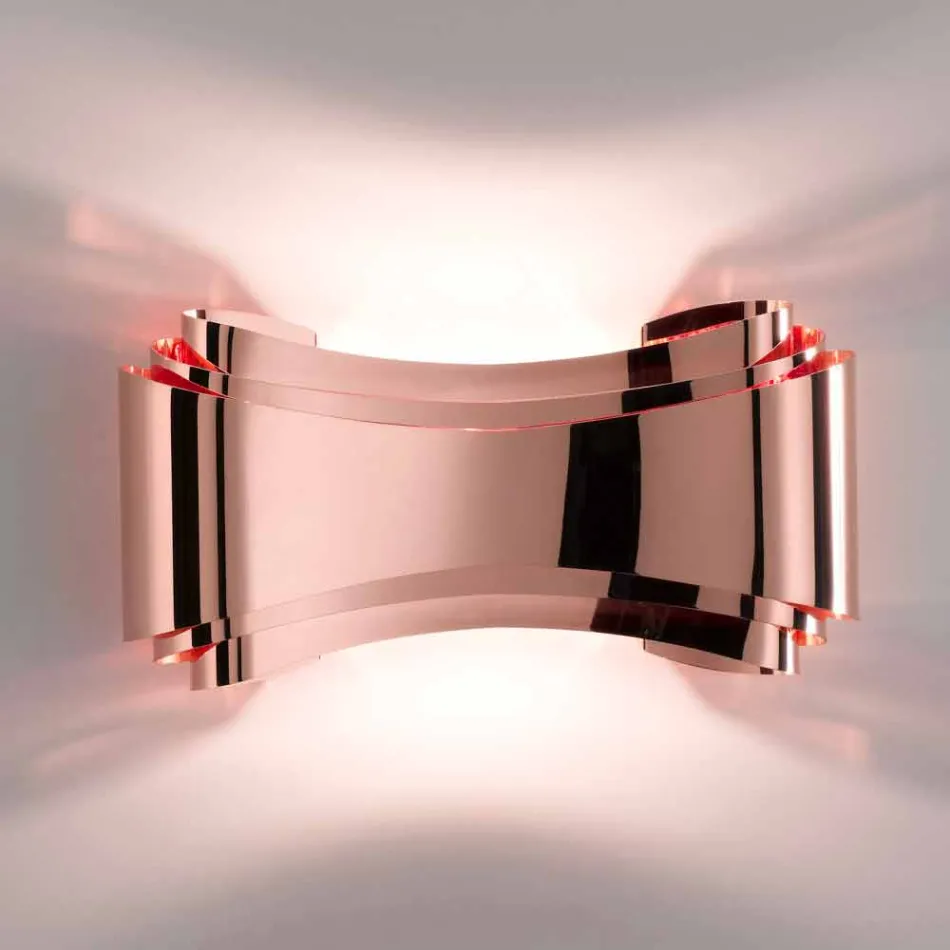 Selene Ionica vägglampa tillverkade i Italien, 30x10 H16cm, glas och stål Viadurini