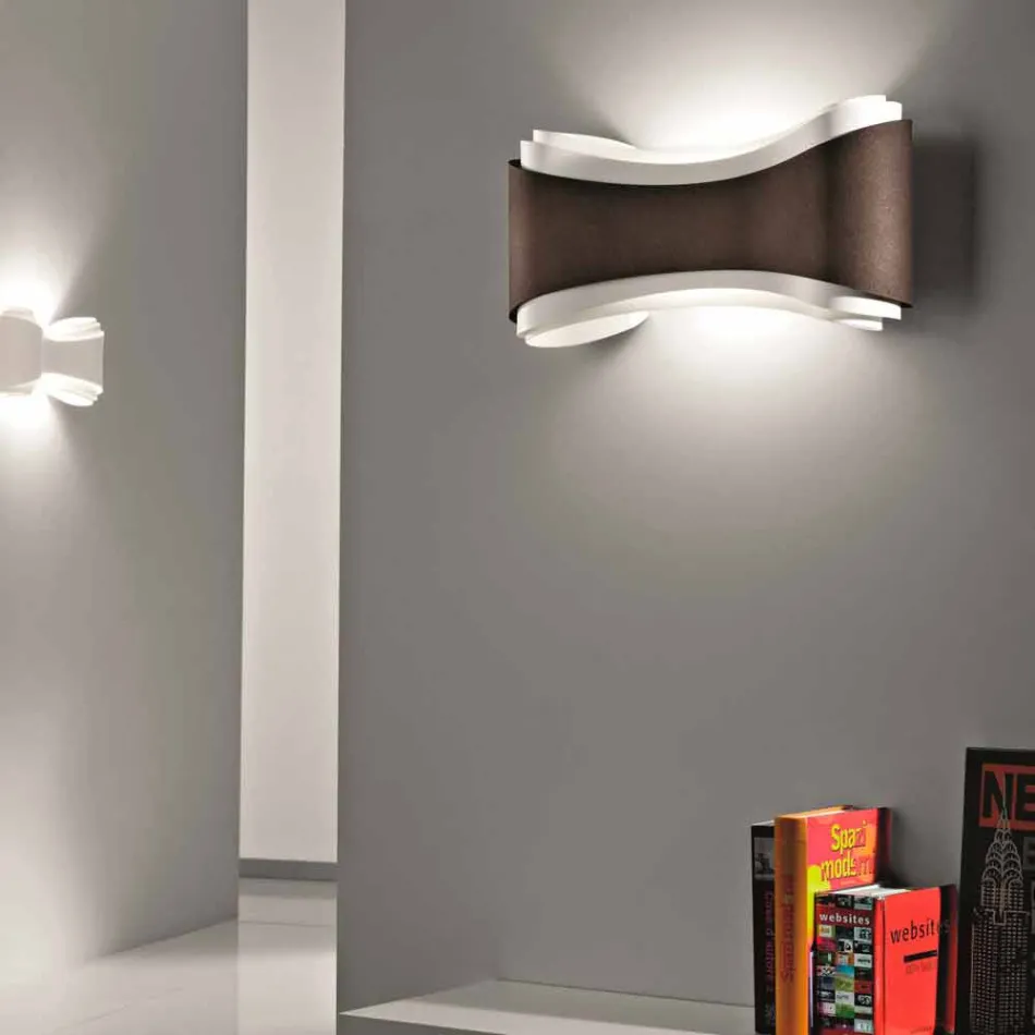 Selene Ionica vägglampa tillverkade i Italien, 40x12H20cm, stål och glas Viadurini