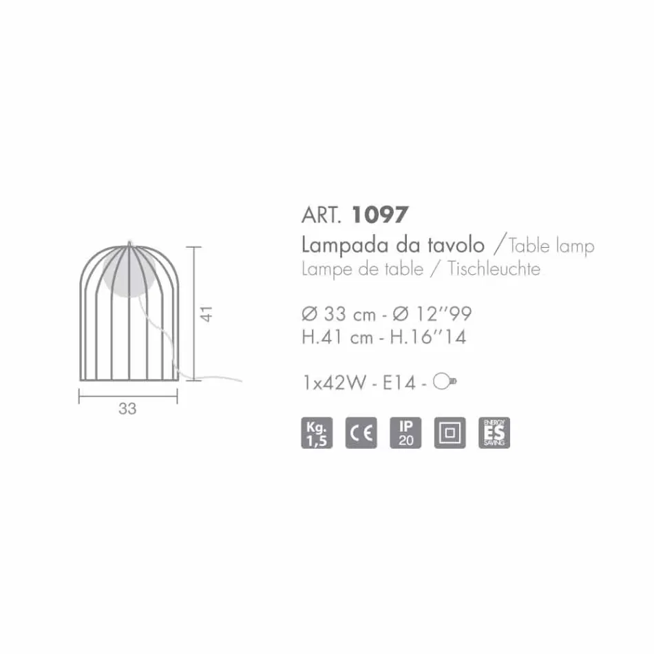 Selene Kluvì Contemporary bordslampa i blåst glas O33 H41cm Viadurini