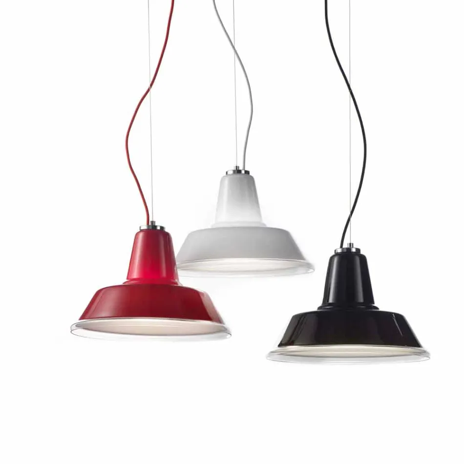 Selene Lampara suspension lampa blåst O37 H 24/140 cm glas Viadurini