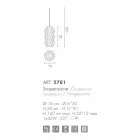 Selene Origami taklampa blåst glas Ø16 H 30 / 140cm Viadurini