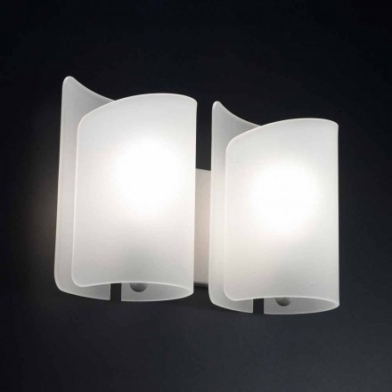 Selene Papiro applikationer satin glas 34x14 H25cm Made in Italy Viadurini