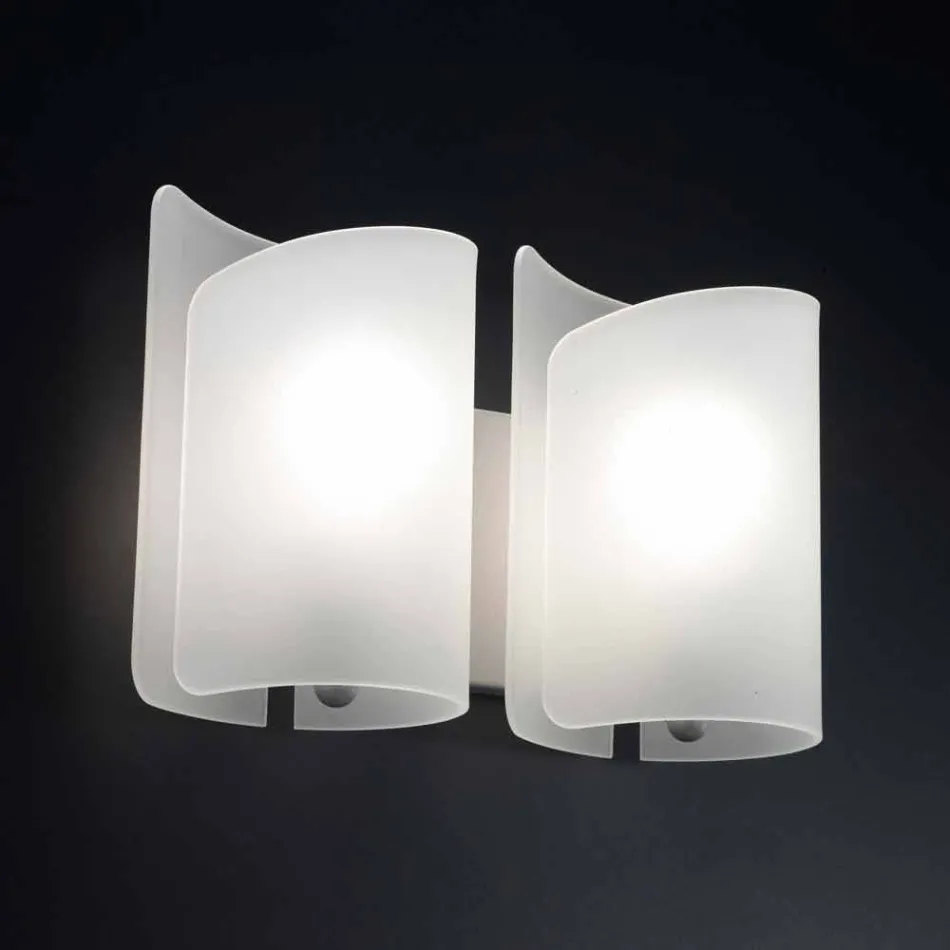 Selene Papiro applikationer satin glas 34x14 H25cm Made in Italy Viadurini