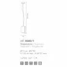 Selene Papyrus moderna kristall taklampa Ø15 H 125cm Viadurini