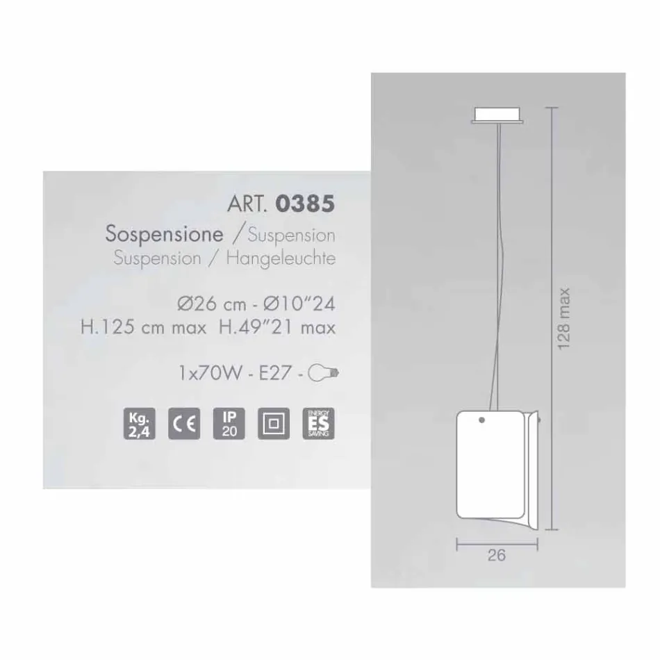 Selene Papyrus moderna kristall taklampa Ø26 H 125cm Viadurini