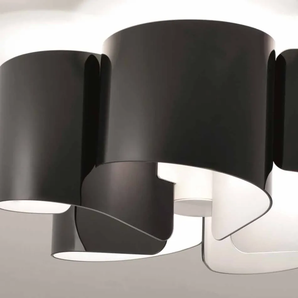 Selene Papiro taklampa modern kristall o65 H28cm, tillverkad i Italien Viadurini