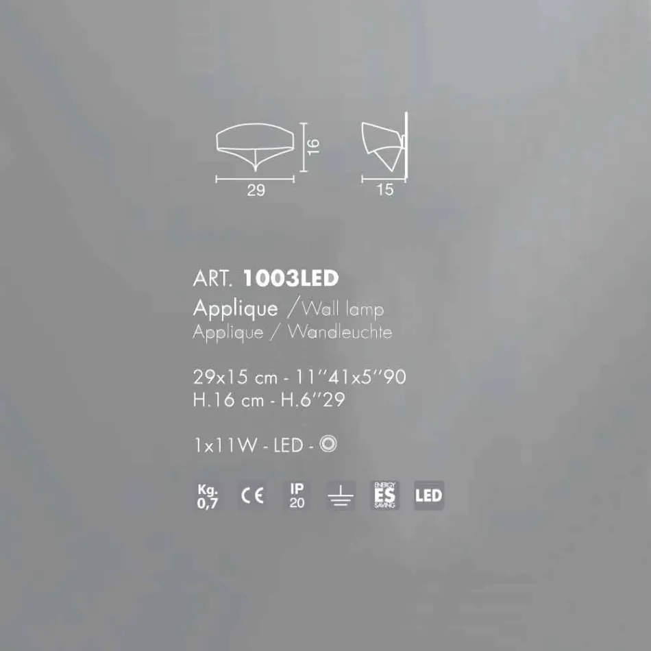 Selene wall lampa Shield galvanisk modern design, tillverkad i Italien Viadurini