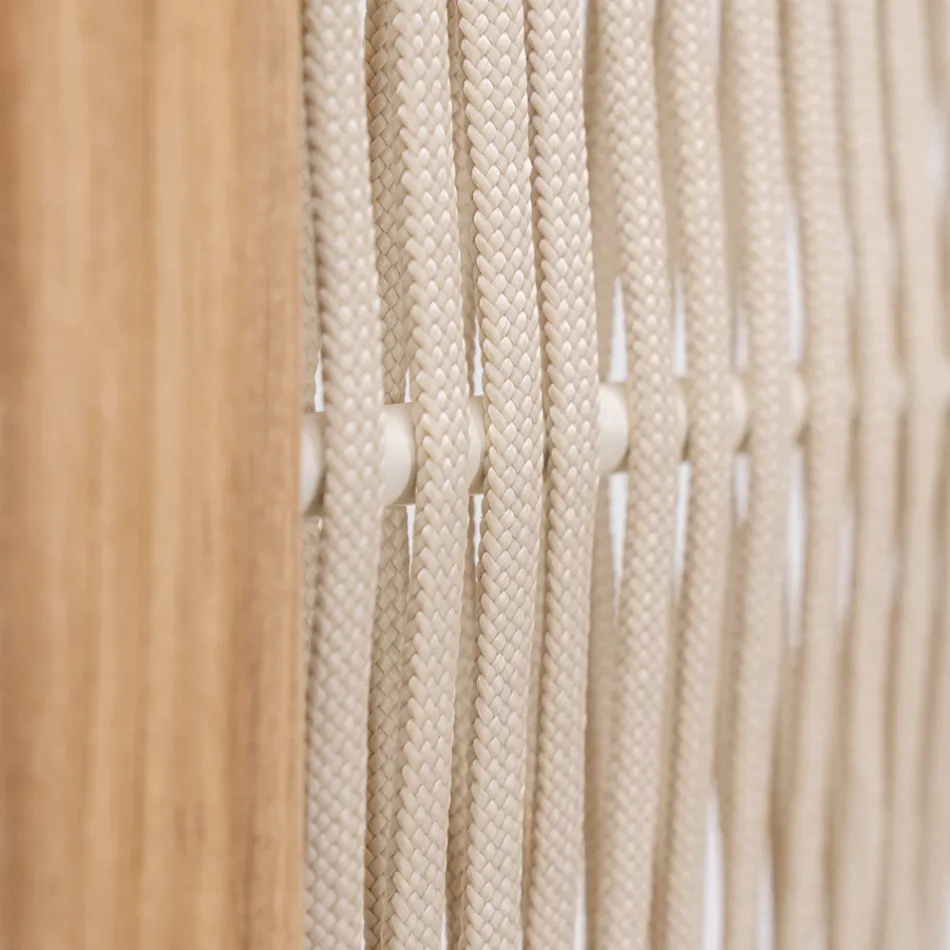 Utomhusavdelare i teak, aluminium och repvävning - Vision Viadurini