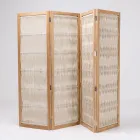 Utomhusavdelare i teak, aluminium och repvävning - Vision Viadurini